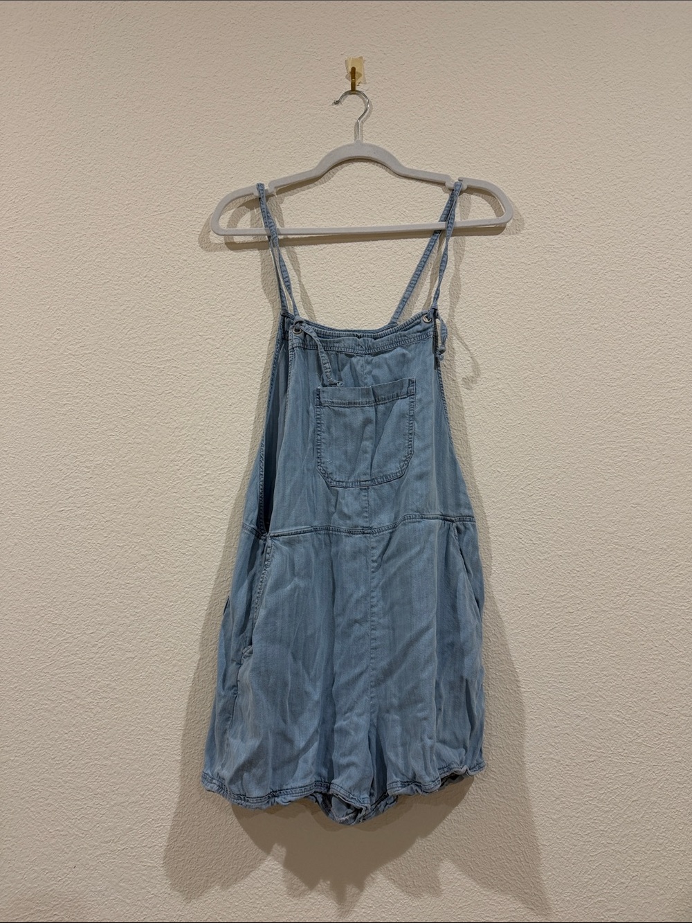 Staccato Light Blue Denim Mini Pinafore Dress